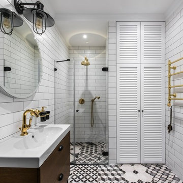 Badezimmer in weiß skandinavisch