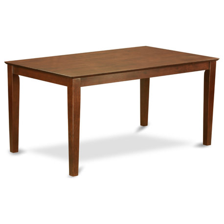 7-Piece 60" Table and 6 Parson Chair, Mahogany Leg and Linen Fabric Coffee