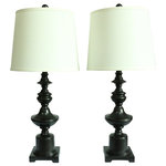 Urbanest - Set of 2 Winston Table Lamps, Oil-Rubbed Bronze - A stylish way to light up your favorite spaces. This lamp set includes 2 oil-rubbed bronze lamp bases, 2 7 1/2" nickel harps, 2 12" hardback lamp shades in natural linen, and 2 matching finials. The maximum recommended wattage is 100 watts (Type A). Bulb not included. These lamps are UL-Listed.