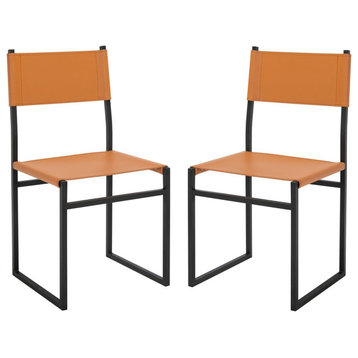 Savannah Dining Chairs set of 2 Cognac / Black