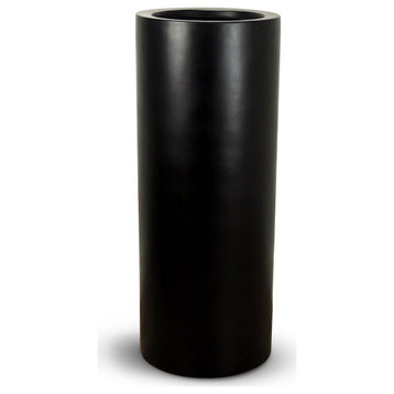 Cylinder Planter in Black Matte 36"H