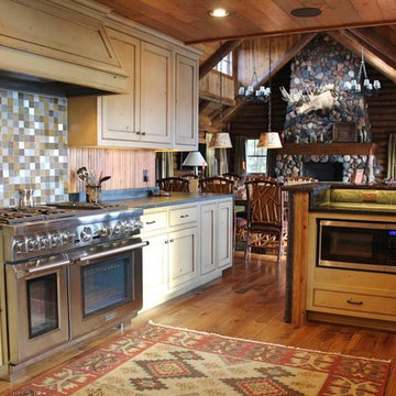 Multi-Color Metal Tile Kitchen Backsplash