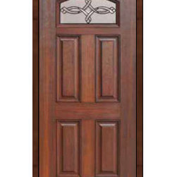 Entry Single Door 80 Fiberglass Marsais 4 Panel Camber Lite - Front Doors