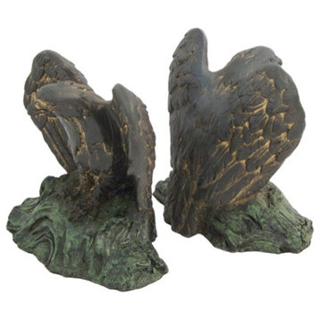 Bronzed Eagle Bookends