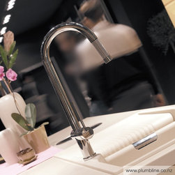 Hi Tech Round Kitchen Mixer With Pull Out Spout - Utility Sink Taps