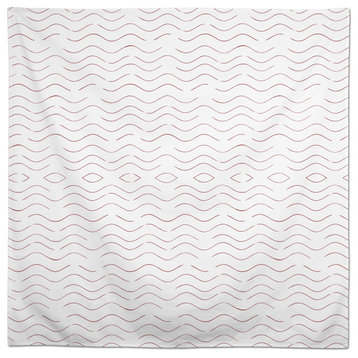 Simple Wave Pattern Red 58x58 Tablecloth