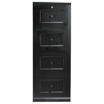 Eagle Furniture Coastal 4-Drawer File Cabinet, Tempting Turquoise