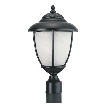 Yorktown 1-Light Outdoor Post Lantern, Black