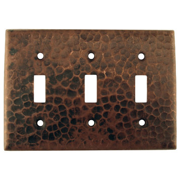 Copper Switchplate Triple Toggle Switch Cover