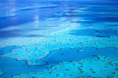 The Great Barrier Reef and Heart Reef,