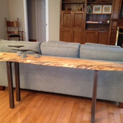 Urban Tree Salvage - Reclaimed Live Edge Maple Slab Console Table - Console Tables