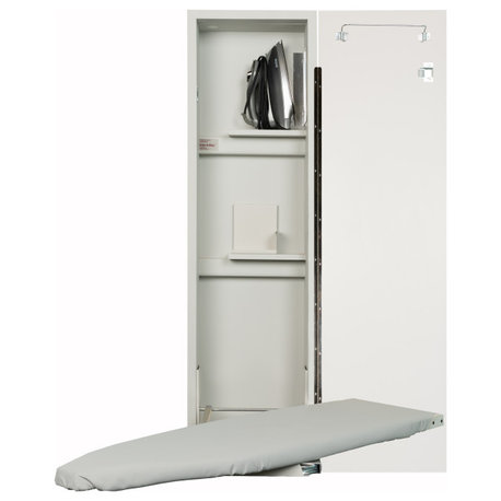 Deluxe Swivel Non-Electric Ironing Center, Raised White Door