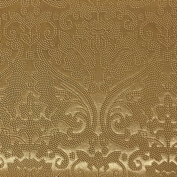 Lyon Damask Vinyl Upholstery Fabric, Gold