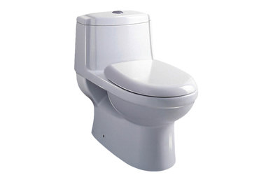 Inspiration for a modern bathroom remodel in Toronto with a one-piece toilet