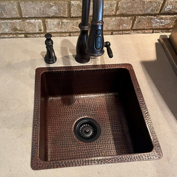 16" Square Hammered Copper Bar/Prep Sink w/ 3.5" Drain Opening (BS16DB3)