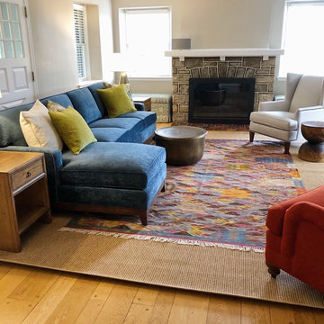 Colorful, vibrant family room