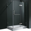Vigo 32 x 40 Frameless 3/8in.  Clear/Chrome Shower Enclosure with Right Base