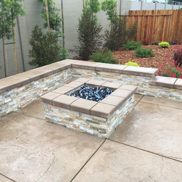 Carmichael Contemporary Pool with Fire Pit Accent