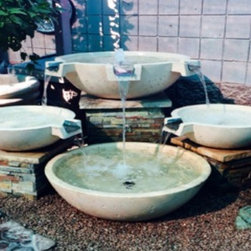 Custom Triple Scupper Wok Fountain - Outdoor Fountains And Ponds