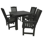 Highwood USA - Lehigh 5-Piece Square Dining Set, Black - 100% Made in the USA - backed by US warranty and support