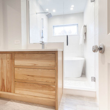 Bleached Walnut Vanity in Clarendon Hills, Illinois