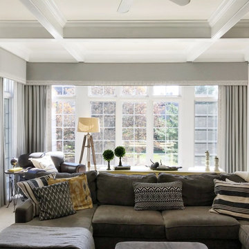 Family room and kitchen cornices