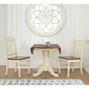 Transitional Dining Table, Round Top With Drop Down Leaves, Merlot/Buttermilk
