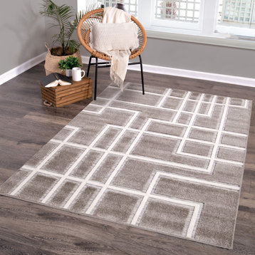 Orian Nouvelle Boucle Thornburn Silver Natural Silver Area Rug, 9'0" x 13'0"
