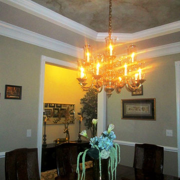 Taupe Faux Finish Dining Room Trey Ceiling