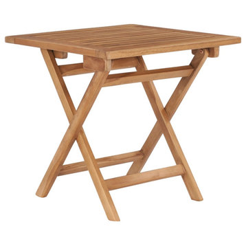 vidaXL Folding Garden Table 17.7"x17.7"x17.7" Solid Teak Wood