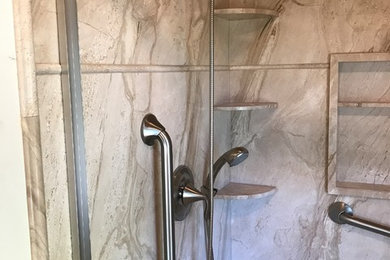 Tub to Natural Stone Shower Conversion