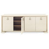 Blake 4-Door Cabinet,Blanched Oak / Santino / Bronze Finish Brass