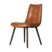Havana Tufted Dining Chair, Brown Leather