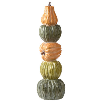 42.5" Five Tiered Stacked Pumpkins Thanksgiving Decor