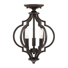 3-Light Semi-Flush Mount, Oil Rubbed Bronze