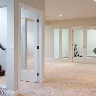 Ideas para sótanos | Diseños de sótanos modernos con chimenea lineal