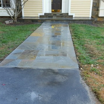 Flagstone Walkway in North Potomac MD, New Stoop & Steps Added