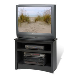 Prepac Corner TV Stand in Black - Furniture
