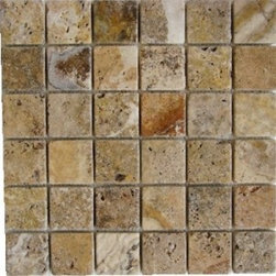 2x2 Scabos Travertine Mosaic Tile Tumbled - Home Accessories & Decor