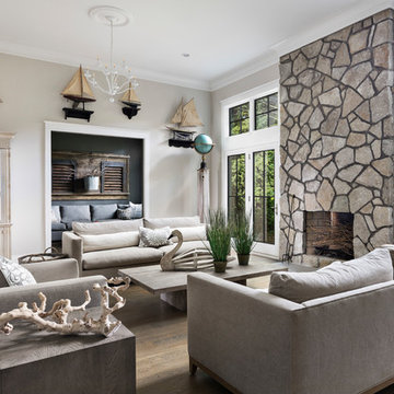 Beach style family room