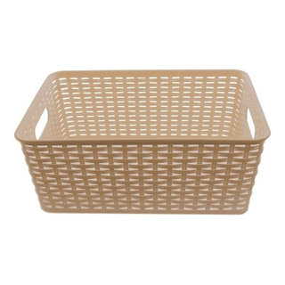 Plastic Rattan Storage Box Basket Organizer Large, ba426