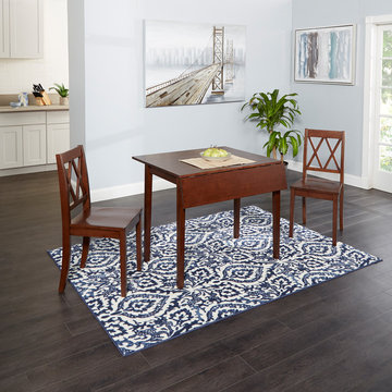 Maisel 3 Piece Drop Leaf Dining Set with Decorative Back Chairs