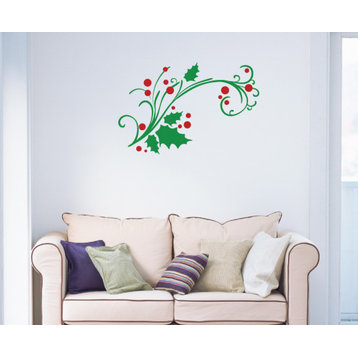 Christmas Mistletoe Vinyl Wall Decal ChristmasMistletoeUScolor002; 18 in.