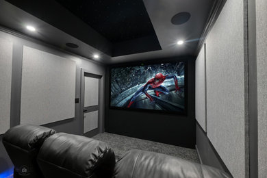 Inspiration for a modern home theater remodel in DC Metro