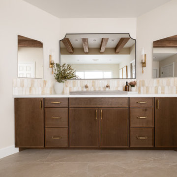 Porcelain tile flooring