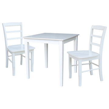 30X30 Dining Table With 2 Ladder Back Chairs