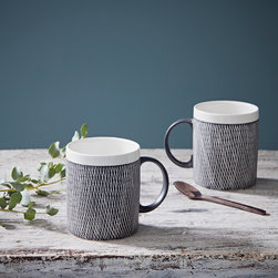 Black and White Etched Mug - Mugs