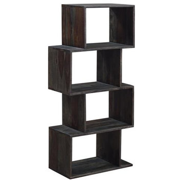 Hawthorne Collections Fall River Solid Sheesham Wood Bookcase - Gray