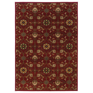 Oriental Weavers Hudson Collection Red/Brown Floral Indoor Area Rug 10'X13'