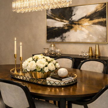 Modern Glam Dining Room Soft Luxe | Styled & Sold, LLC